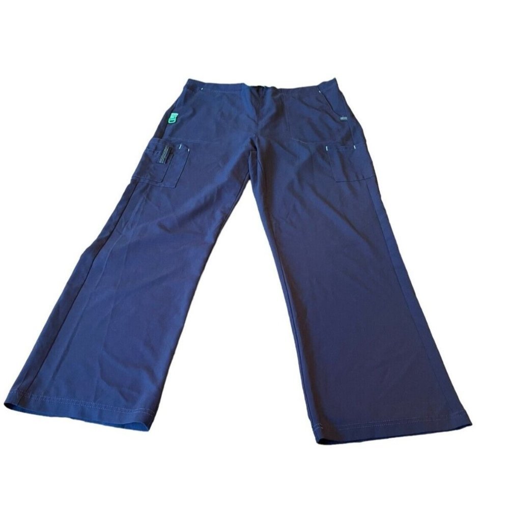 Carhartt Force Womens Scrub Cargo Pants Wide Leg Drawstring Waist BlueTall Large